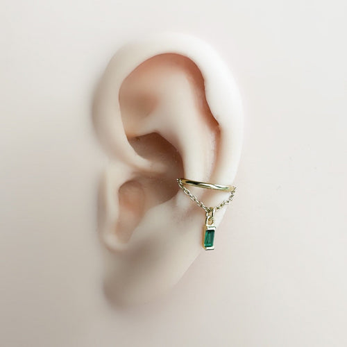 14g 16g 18g 6mm-12mm Aurora Emerald Implant Grade Titanium Chain Gem conch hoop, helix hoop, gold hoop, silver clicker hoop, Segment Ring