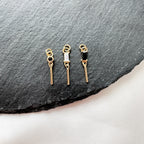 Dainty Black circle CZ Dangle Hoop Charm, sterling silver, 18k gold plated helix hoop, hoop huggies, conch hoop charm, helix hoop charm