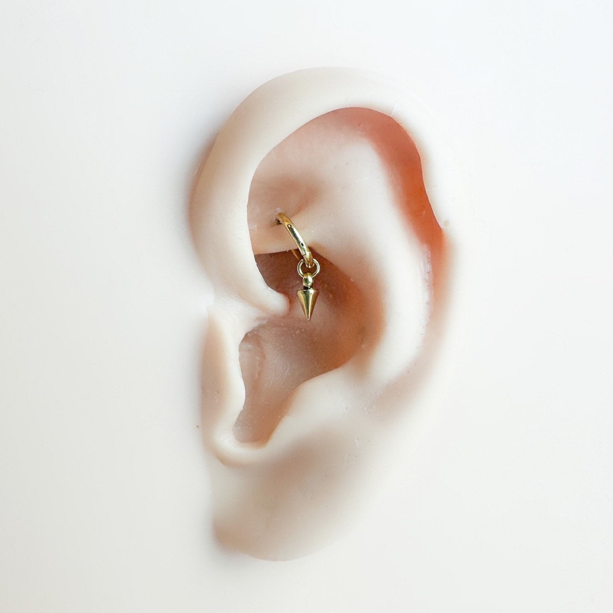 16g 18g Dainty Spike Rook Piercing, Titanium rook hoop, rook huggie, hoop huggies, cartilage piercing, helix hoop, helix piercing