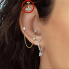 Minimalist ASTM F136 Titanium 16G Marquise CZ Screw Flat Back Vertical Helix Piercing Cartilage Stud Earring