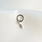 16g 14g Dainty Emerald Sapphire Hoop Belly Ring, Titanium silver or gold, belly piercings, 8mm or 10mm, Hoop Piercing, belly hoop