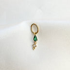16g 14g Dainty Emerald Sapphire Hoop Belly Ring, Titanium silver or gold, belly piercings, 8mm or 10mm, Hoop Piercing, belly hoop
