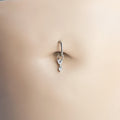 16g 14g Dainty Emerald Sapphire Hoop Belly Ring, Titanium silver or gold, belly piercings, 8mm or 10mm, Hoop Piercing, belly hoop