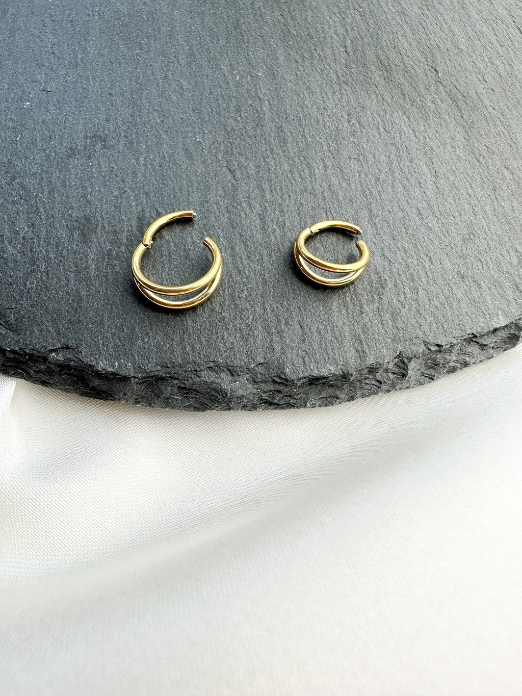 16g Implant Grade G23 Titanium Double Hoop Belly Ring, Belly piercing F128 titanium ring hoop, belly hoop