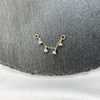 Dainty Industrial Barbell Amethyst CZ Chain (only) for Piercing, Helix Chain Piercing, Chain Earring,Conch Chain Piercing 14g, 16g, 18g