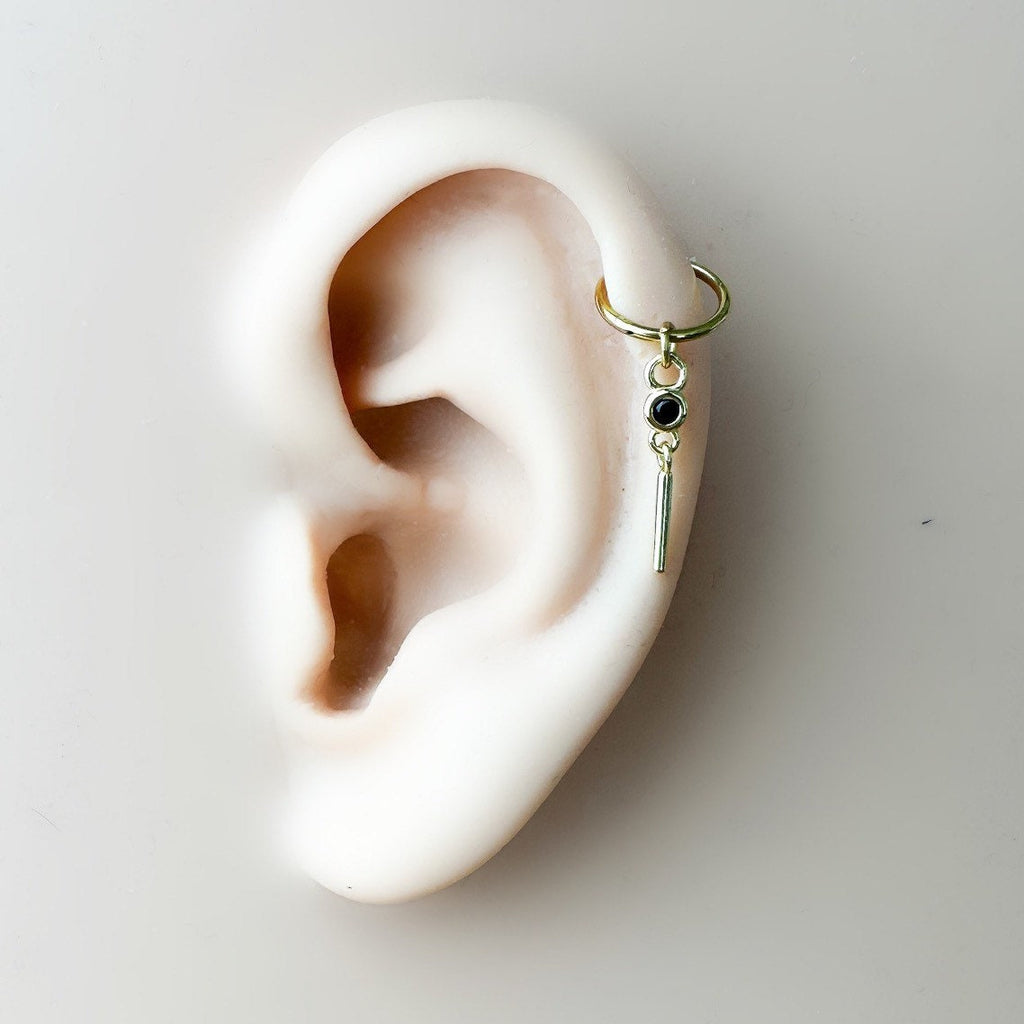 Dainty Helix Conch Hoop Charms, sterling silver, 18k gold plated helix hoop, hoop huggies, conch hoop charm, helix hoop charm