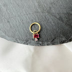 16g 14g Dainty Pink Ruby Hoop Belly Ring, Stainless steel silver or gold, belly piercings, 8mm or 10mm, Hoop Piercing, belly hoop