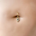 16g 14g Dainty Hamsa Hand Hoop Belly Ring, Titanium silver or gold, belly piercings, 8mm or 10mm, Hoop Piercing, belly hoop