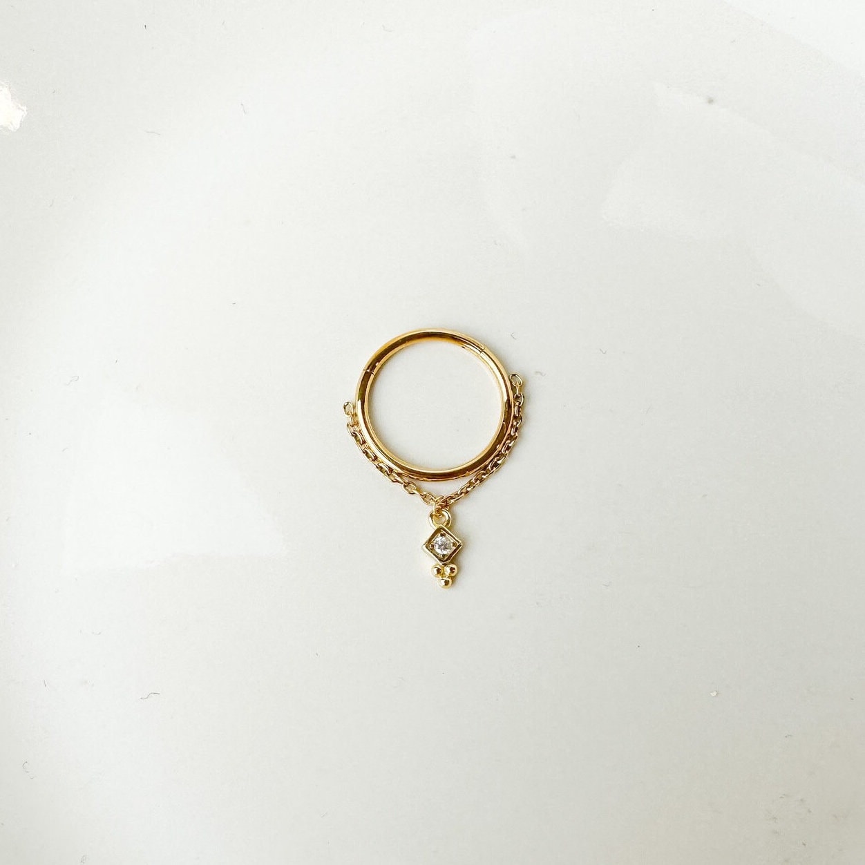 16g 18g 6mm 8mm 10mm 12mm Lena Charm Implant Grade Titanium G23 Chain Gem Hoop conch, piercing F128, helix hoop, gold hoop, silver hoop
