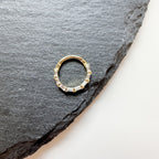 Dainty Baguette Rhinestone Accent 18k gold plated sterling silver daith hoop, septum piercing, nose ring, daith piercing