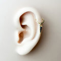 16G 18G Onyx Spike Dangle Gold Titanium Cartilage Hoop Earrings, hoop huggies, helix hoops, small hoops, helix piercing