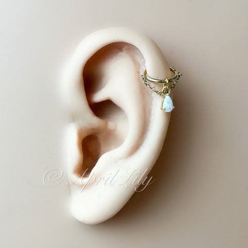 14g 16g 18g 6mm 8mm 10mm 12mm Cleo Charm Implant Grade F136 Titanium Chain Gem Hoop conch, helix hoop, gold hoop, silver hoop