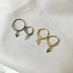 16g 18g 6mm 8 mm 10 mm 12mm Emerald Clover F136 Titanium Chain Charm Conch Hoop, gold hoop, silver hoop, 3 dots charm, helix charm hoop