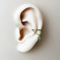 16g 18g 6mm 8mm 10mm 12mm Gold Emerald Clover F136 Titanium Chain Charm Conch Hoop, gold hoop, silver hoop, 3 dots charm, helix charm hoop