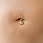 16g 14g Celestial Sun Charm Hoop Belly Ring, Titanium silver or gold, belly piercings, 8mm or 10mm, Hoop Piercing, belly hoop