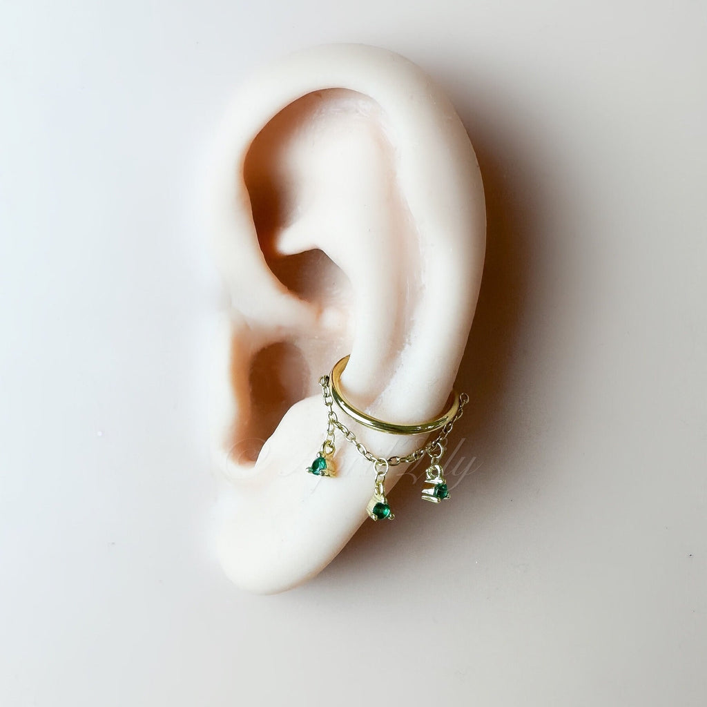 14g 16g 18g 6mm-12mm Dusty Blue Arya Charm Implant Grade F136 Titanium Chain Conch Hoop, helix hoop, gold hoop, silver clicker hoop, segment