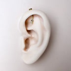 Dainty F136 Titanium 16G Lena Screw Flat Back Vertical Helix Piercing Cartilage Stud Earring, Vertical rook piercing, hidden rook piercing