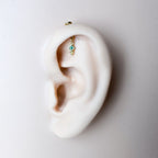 Dainty F136 Titanium 16G Lena Screw Flat Back Vertical Helix Piercing Cartilage Stud Earring, Vertical rook piercing, hidden rook piercing