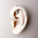 Dainty F136 Titanium 16G Aurora Push Pin Flat Back Vertical Helix Piercing Cartilage Earring, Vertical rook piercing, hidden rook piercing