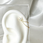 Dainty Double Chain Helix Piercing Diamond CZ, cartilage piercing, hoop huggies, body piercing, chain earrings, helix hoops, minimalist