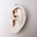 Dainty F136 Titanium 16G Lena Screw Flat Back Vertical Helix Piercing Cartilage Stud Earring, Vertical rook piercing, hidden rook piercing