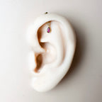 Dainty Sapphire CZ Pear F136 Titanium 16G 18g Push Pin Flat Back Vertical Helix Piercing, Vertical hidden rook piercing