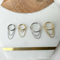 6mm-12mm, Dainty Minimalist Double Chain Helix Piercing, cartilage piercing, hoop huggies, helix hoops, 16g 18g stainless