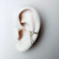 6mm-12mm, Dainty Minimalist Double Chain Helix Piercing, cartilage piercing, hoop huggies, helix hoops, 16g 18g stainless