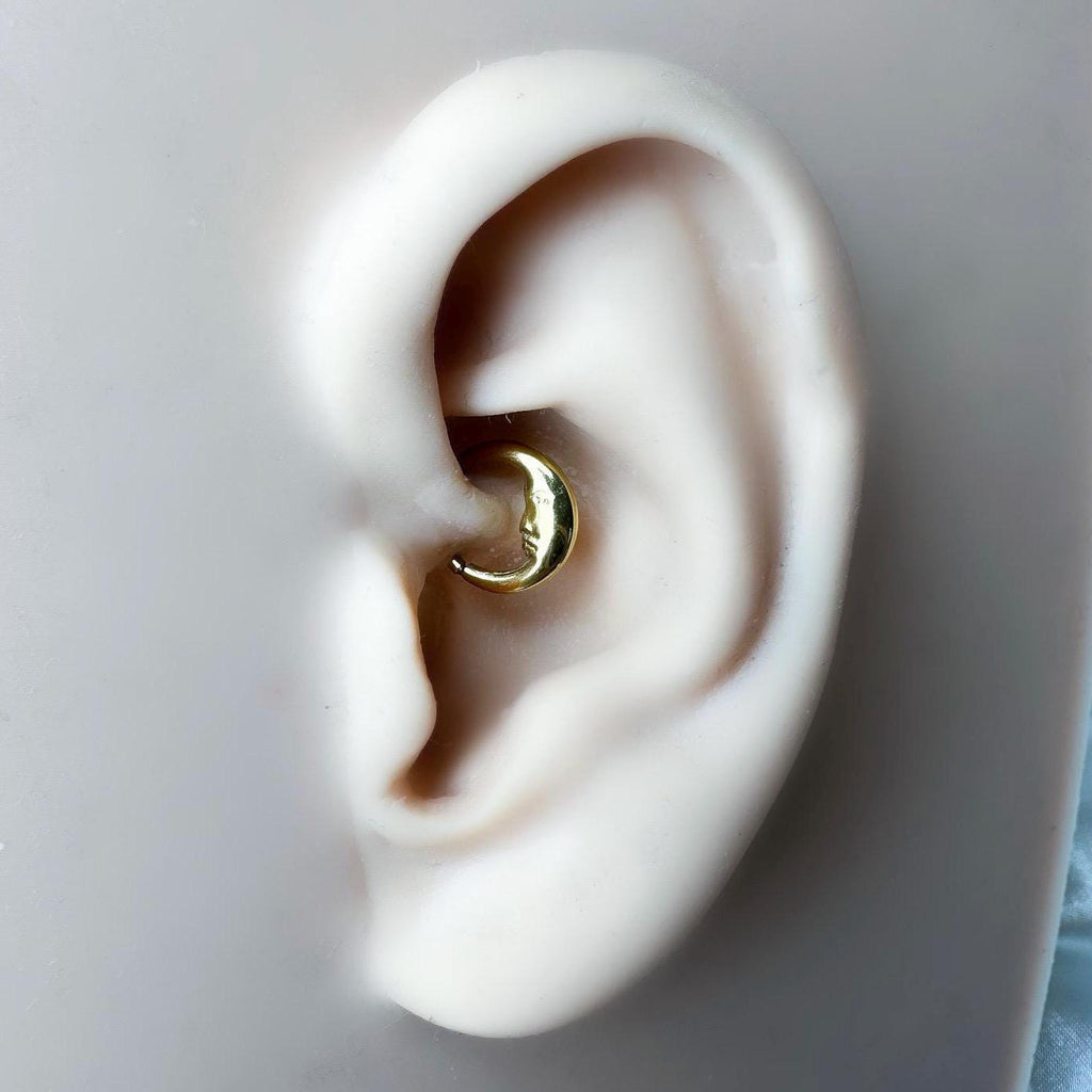 F136 Titanium Crescent Moon Daith hoop, daith huggie, hoop huggies, cartilage piercing, helix hoops, septum ring, nose ring