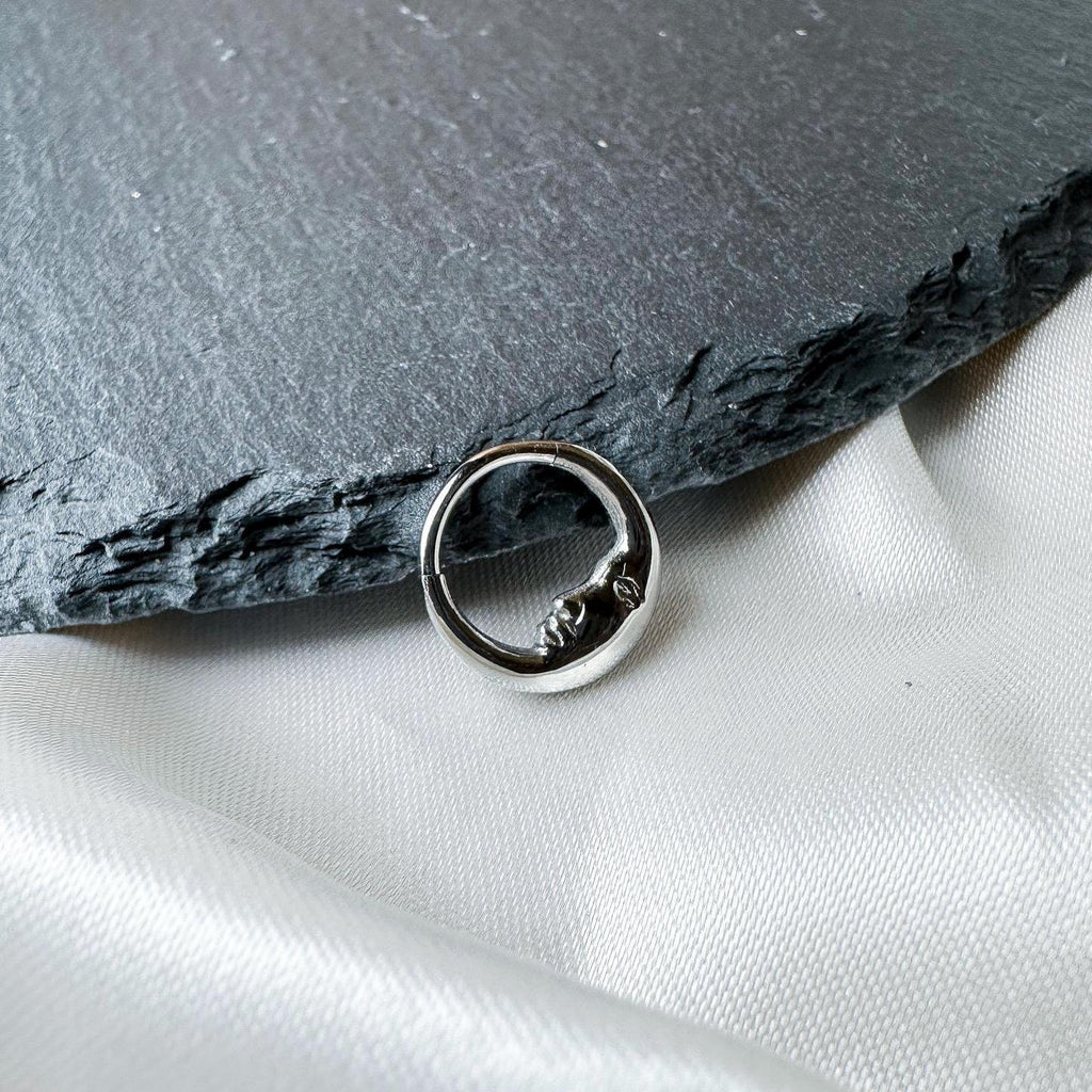 F136 Titanium Crescent Moon Daith hoop, daith huggie, hoop huggies, cartilage piercing, helix hoops, septum ring, nose ring