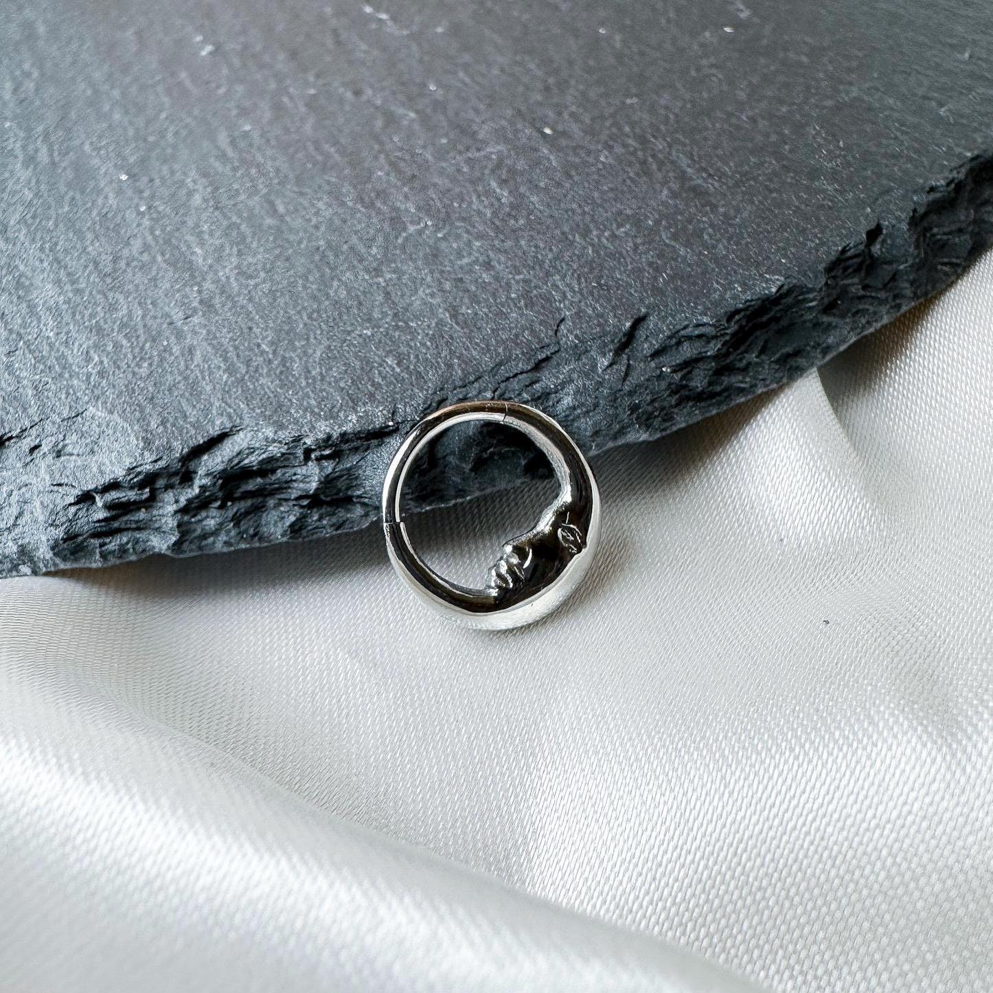 F136 Titanium Crescent Moon Daith hoop, daith huggie, hoop huggies, cartilage piercing, helix hoops, septum ring, nose ring