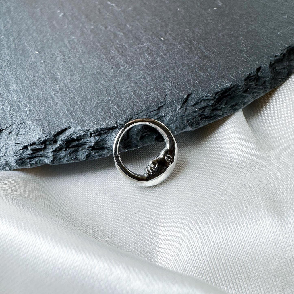 F136 Titanium Crescent Moon Daith hoop, daith huggie, hoop huggies, cartilage piercing, helix hoops, septum ring, nose ring