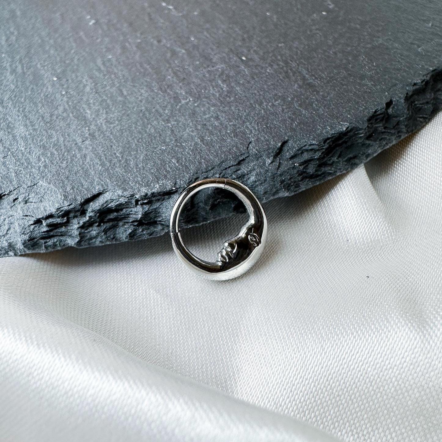 F136 Titanium Crescent Moon Daith hoop, daith huggie, hoop huggies, cartilage piercing, helix hoops, septum ring, nose ring