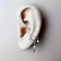Sterling Silver or Gold Filled Diamond CZ Lyra Conch Dangle Chain, helix chain piercing , conch hoop, gold hoop, silver hoop, earring chain