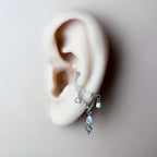 Sterling Silver or Gold Filled Lyra Conch Dangle Chain, helix chain piercing , conch hoop, gold hoop, silver hoop, earring chain