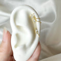 Dainty Triple Chain Gold Moonstone CZ Helix Piercing, cartilage piercing 20g, helix piercing, chain earrings, helix hoops, minimalist