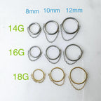 14g 16g 18g 6mm 8mm 10mm 12mm Cleo Charm Implant Grade F136 Titanium Chain Gem Hoop conch, helix hoop, gold hoop, silver hoop