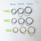 14g 16g 18g Implant Grade Titanium Chain Hoop conch, septum ring piercing F128 titanium ring hoop cartilage piercing, conch hoop, gold hoop