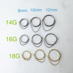 14g 16g 18g 8mm 10mm 12mm Diamond CZ Amelia Charm Implant Grade F136 Titanium Chain Gem Hoop conch, helix hoop, gold hoop, silver hoop