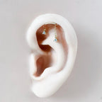 Hidden Helix Piercing 16g F136 Implant Grade Titanium Sapphire CZ flat piercing, helix labret, hidden rook piercing