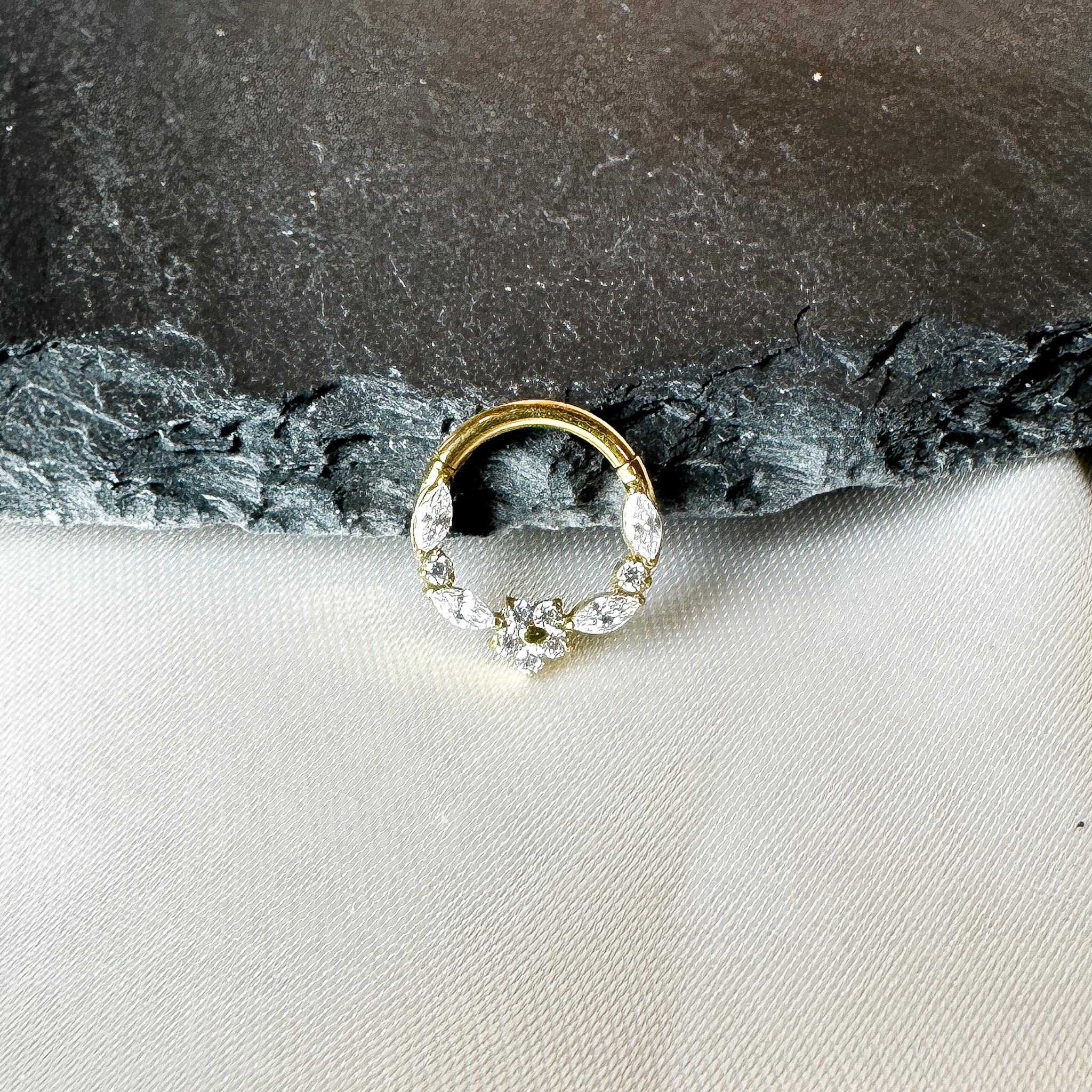 F136 Titanium Mini Blossom Daith hoop, daith huggie, hoop huggies, cartilage piercing, helix hoops, septum ring, nose ring 8mm 16g
