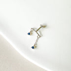 Hidden Helix Piercing 16g F136 Implant Grade Titanium Diamond CZ flat piercing, helix labret, hidden rook piercing