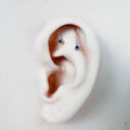 Hidden Helix Piercing 16g F136 Implant Grade Titanium Sapphire CZ flat piercing, helix labret, hidden rook piercing