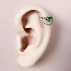 16g 8mm Reversible Serenity Implant Grade Titanium Chain Gem Hoop conch, helix piercing , conch piercing hoop, gold hoop, silver hoop