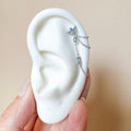 Dainty Triple Chain Dusty Blue CZ Helix Piercing 20g, cartilage piercing, hoop huggies, body piercing, chain earrings, helix hoops