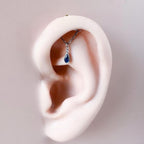 Hidden Helix Piercing 16g F136 Implant Grade Titanium Pink Ruby CZ flat piercing, helix labret, hidden rook piercing