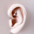Hidden Helix Piercing 16g F136 Implant Grade Titanium Sapphire CZ flat piercing, helix labret, hidden rook piercing