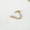 Dainty Push Pin Titanium Marquise Stack Chain Helix Piercing, cartilage piercing 16g 18g, hoop huggies, , chain earrings, helix hoops