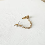 Dainty Push Pin Titanium Marquise Stack Chain Helix Piercing, cartilage piercing 16g 18g, hoop huggies, , chain earrings, helix hoops