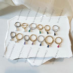16g 18g 6mm 8mm 10mm 12mm Pink Ruby CZ Cleo Charm Implant Grade F136 Titanium Chain Gem Hoop conch, helix hoop, gold hoop, silver hoop